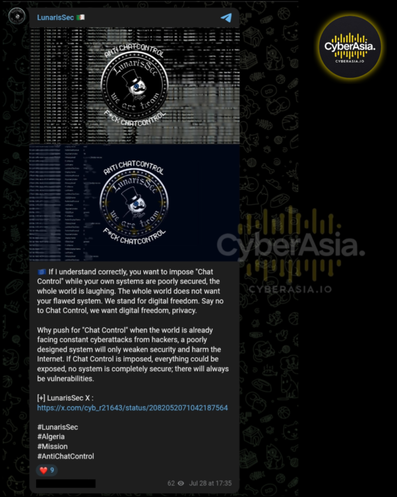 Hacktivist Group LunarisSec Threatens EU Over Chat Control Law