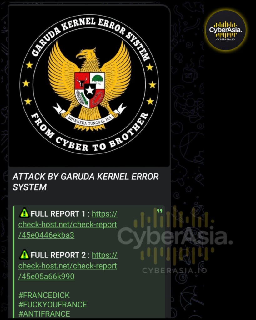 Garuda Kernel Error System Claims France DDoS Attacks