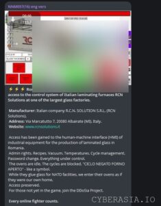 NoName057(16) Targets Romania: Claims Breach of RCN Solutions HMI at Major Glass Factory