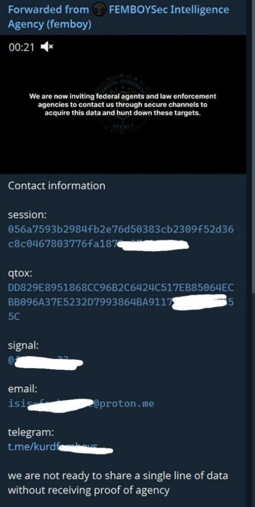 FEMBOYSec ISIS data breach