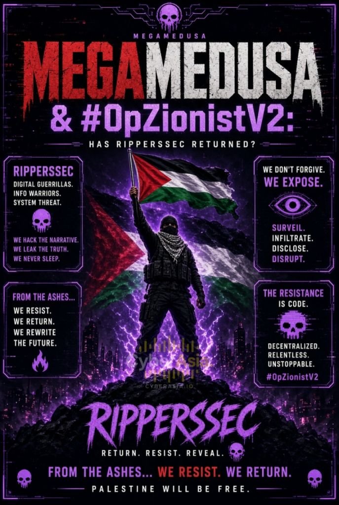 MegaMedusa & #OpZionistV2: Has RipperSec Returned? - CyberAsia Threat Intel Evidence