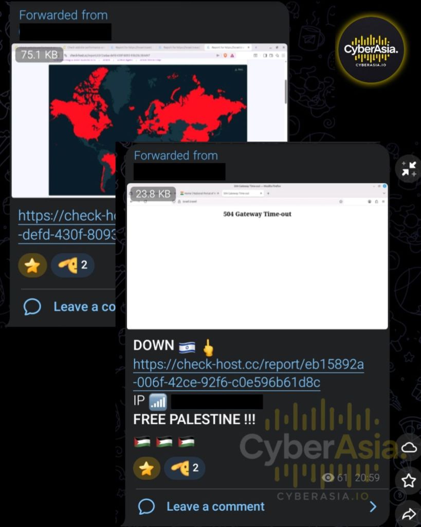 RipperSec DDoS Israel: National Tourism Portal Knocked Offline in #OpZionistV2 - CyberAsia Threat Intel Evidence