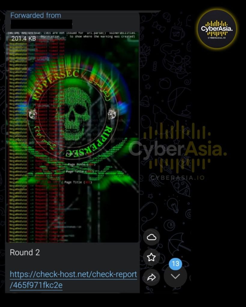 RipperSec Attacks Israel Innovation Authority: Motive and Impact Explained - CyberAsia Threat Intel Evidence