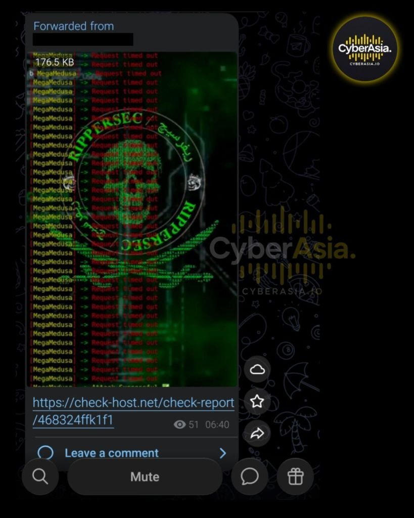 #OpZionistV2 from RipperSec still Ongoing: Are We Entering an Era of More Massive Cyber War? - CyberAsia Threat Intel Evidence