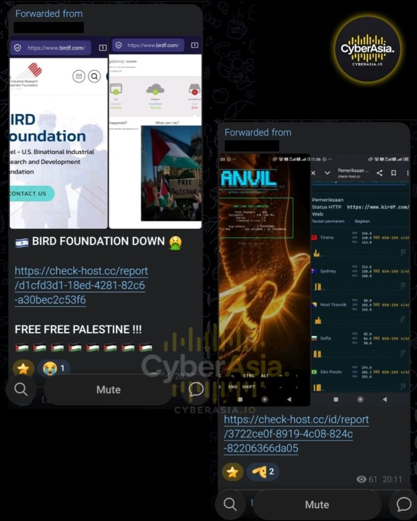 RipperSec Escalates #OpZionistV2, Targets Israel-U.S. Bird Foundation - CyberAsia Threat Intel Evidence