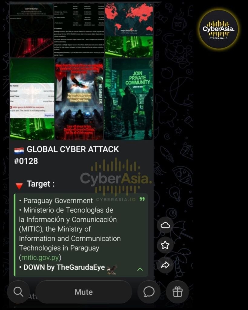 Paraguay’s MITIC Server Down for 24 Hours, TheGarudaEye in Spotlight - CyberAsia Threat Intel Evidence