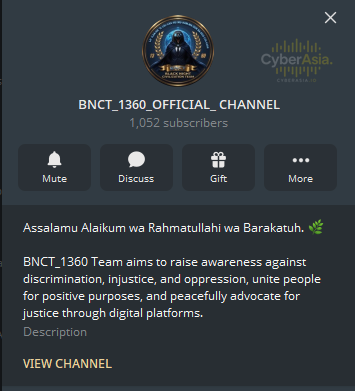 Bangladeshi Educational Institute - BNCT_1360 channel biography and peaceful manifesto for CyberAsia