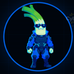 CyberLeeks - official tactical leek mascot insignia in blue neon circle for CyberAsia