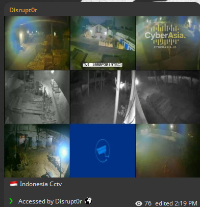 Disrupt0r Breaches Dozens of Indonesian CCTVs