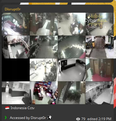 Disrupt0r Breaches Dozens of Indonesian CCTVs