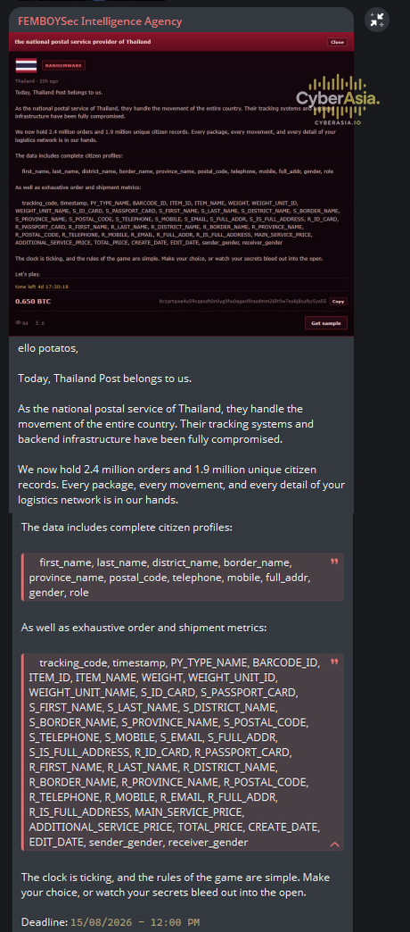 femboysec ransomware thailand post