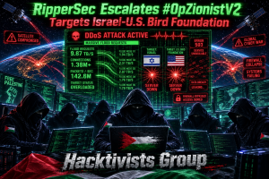 RipperSec Escalates #OpZionistV2, Targets Israel-U.S. Bird Foundation