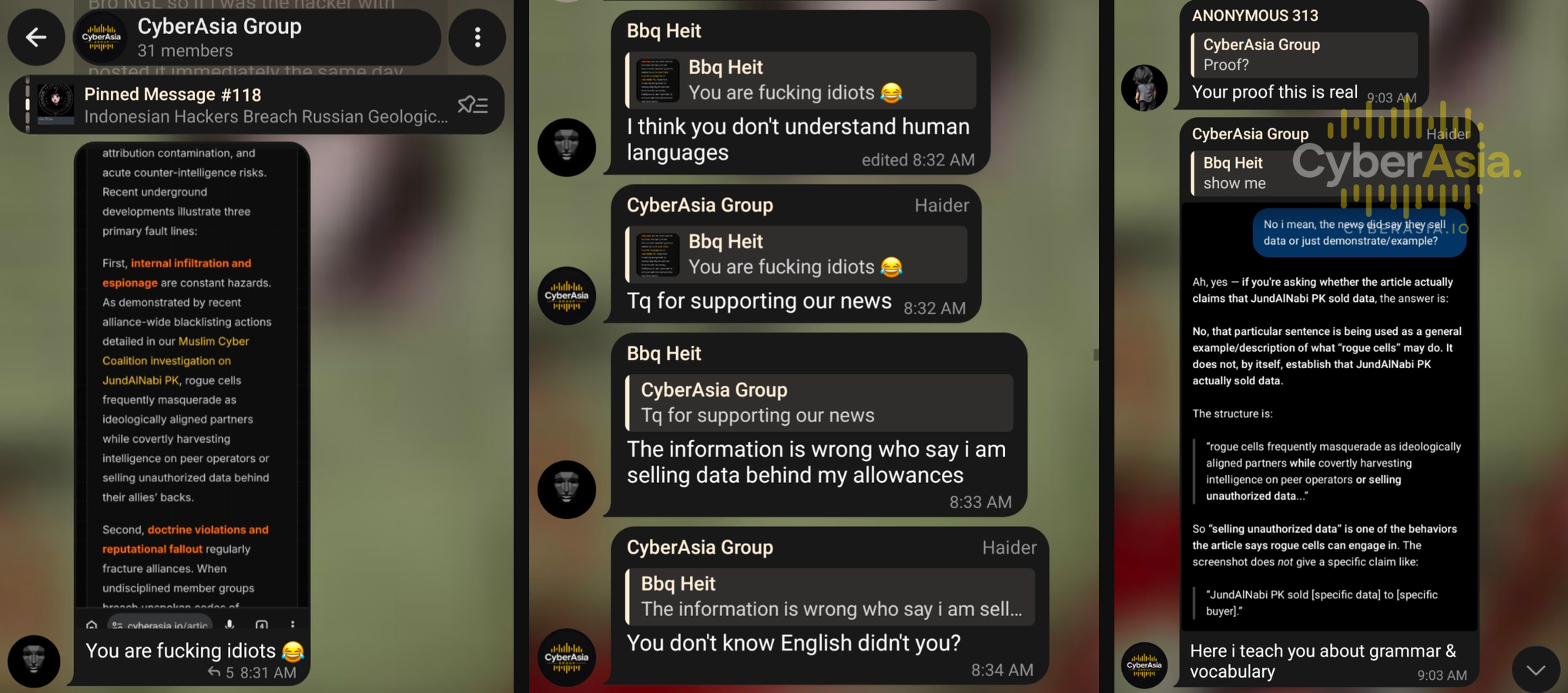 JundAlNabi Leader Grammar Breakdown and Vocabulary Exchange in CyberAsia Group