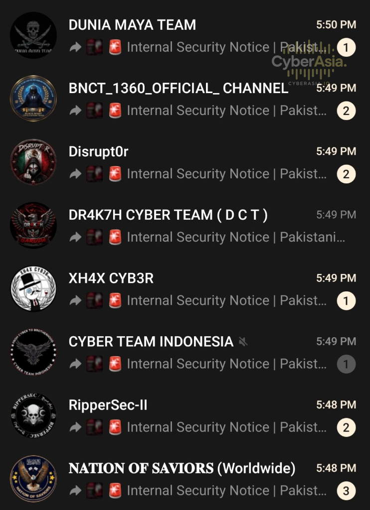 Muslim Cyber Coalition Channels Forwarding JundAlNabi PK Blacklist Alert