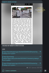 Babayo Eror System - threat intelligence visual for CyberAsia