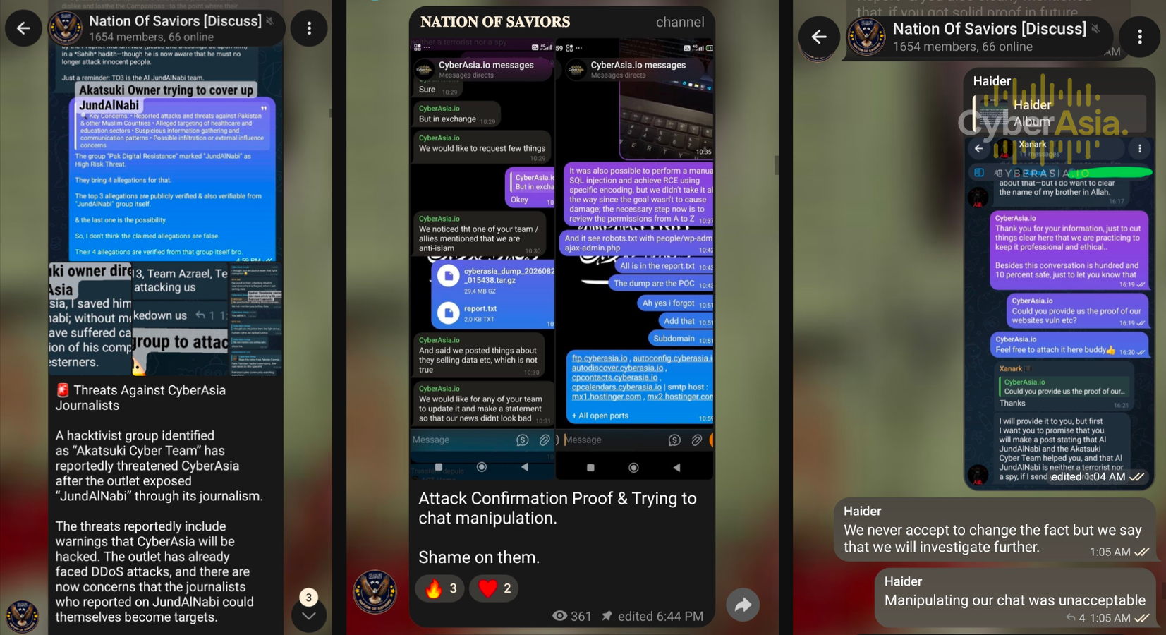 Nation of Saviors RipperSec and Cyber Team Indonesia Exposing Akatsuki Leader Xanark Chat Manipulation