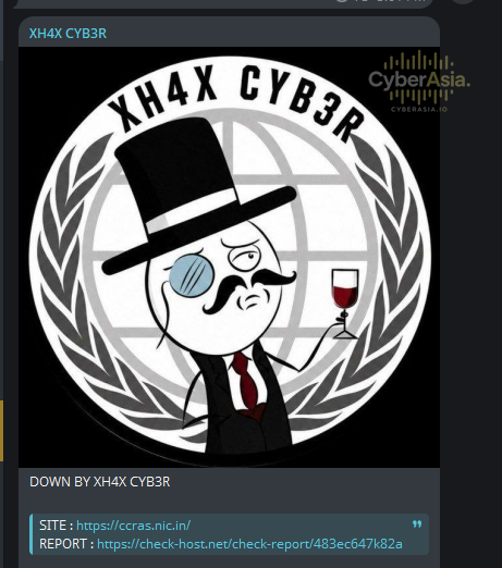 CCRAS Government of India Portal DDoS Outage Check-Host Verification