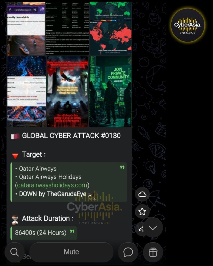 TheGarudaEye Targets Qatar Airways Holidays Over Board of Peace Funding - CyberAsia Threat Intel Evidence